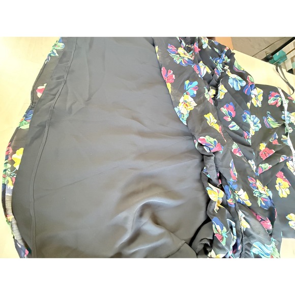 Lauren Ralph Lauren Black Floral Tiered Ruffle Georgette Dress NWT Size 18 - Picture 5 of 11